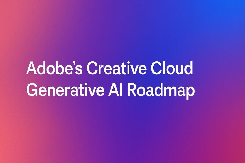 Adobe's Creative Cloud Generative AI Roadmap