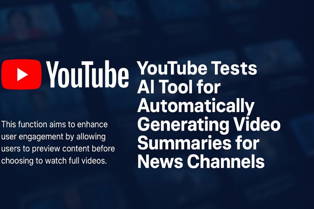 YouTube Tests News Channel AI Video Summaries