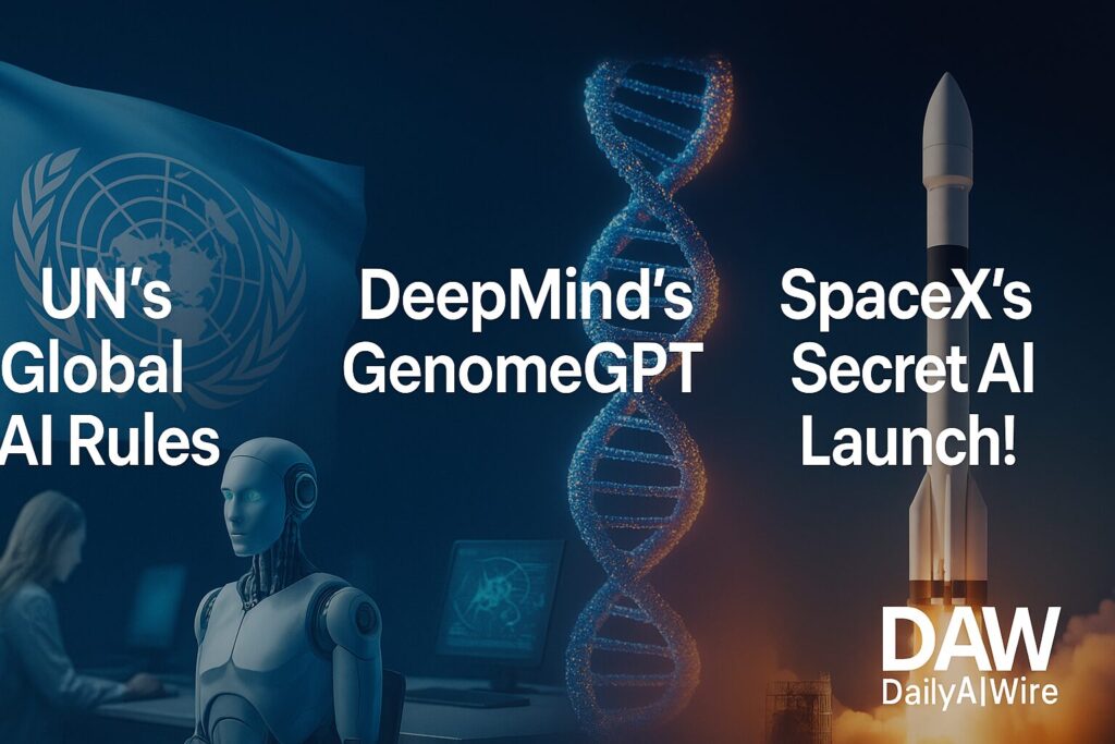 UN's Global AI Rules, DeepMind’s GenomeGPT, and SpaceX’s Secret AI Launch! Include Watermark DailyAIWire(DAW)