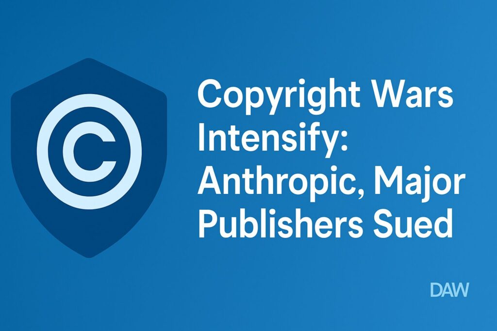Copyright Wars Intensify: Anthropic Major Publishers of Books Sued