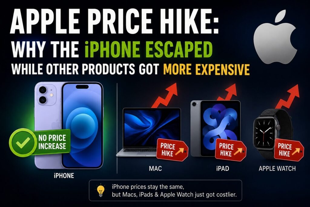 Apple price hike has raised prices on several products, but the iPhone remains unaffected—for now. Here's why Macs, iPads, and Apple Watch models are getting more expensive while iPhone pricing stays the same.